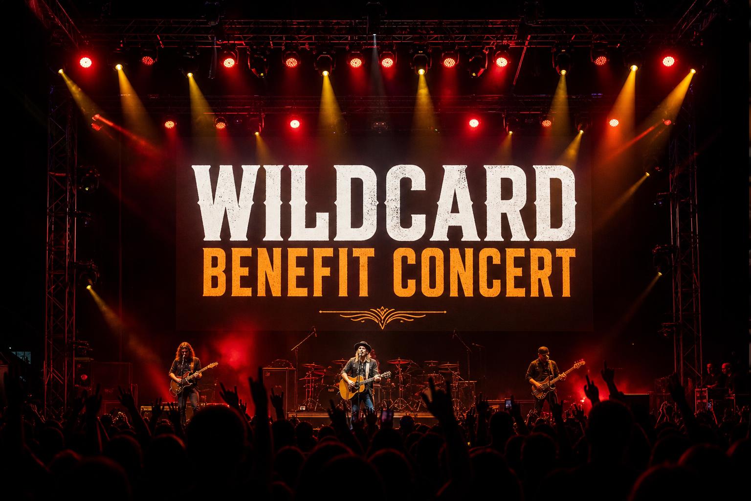 Wildcard Benefit Concert stage with crowd